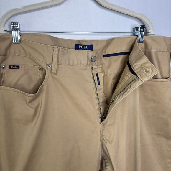 Polo Ralph Lauren Chino Pants 38x34 The Prospect Straight Flat Front Khaki Mens - Picture 4 of 12